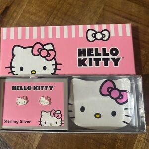 Hello Kitty Silver and Pink Stud Earrings